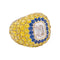 Bague 52 Bague en or blanc 750 sertie de saphirs et diamant brun 58 Facettes 33323