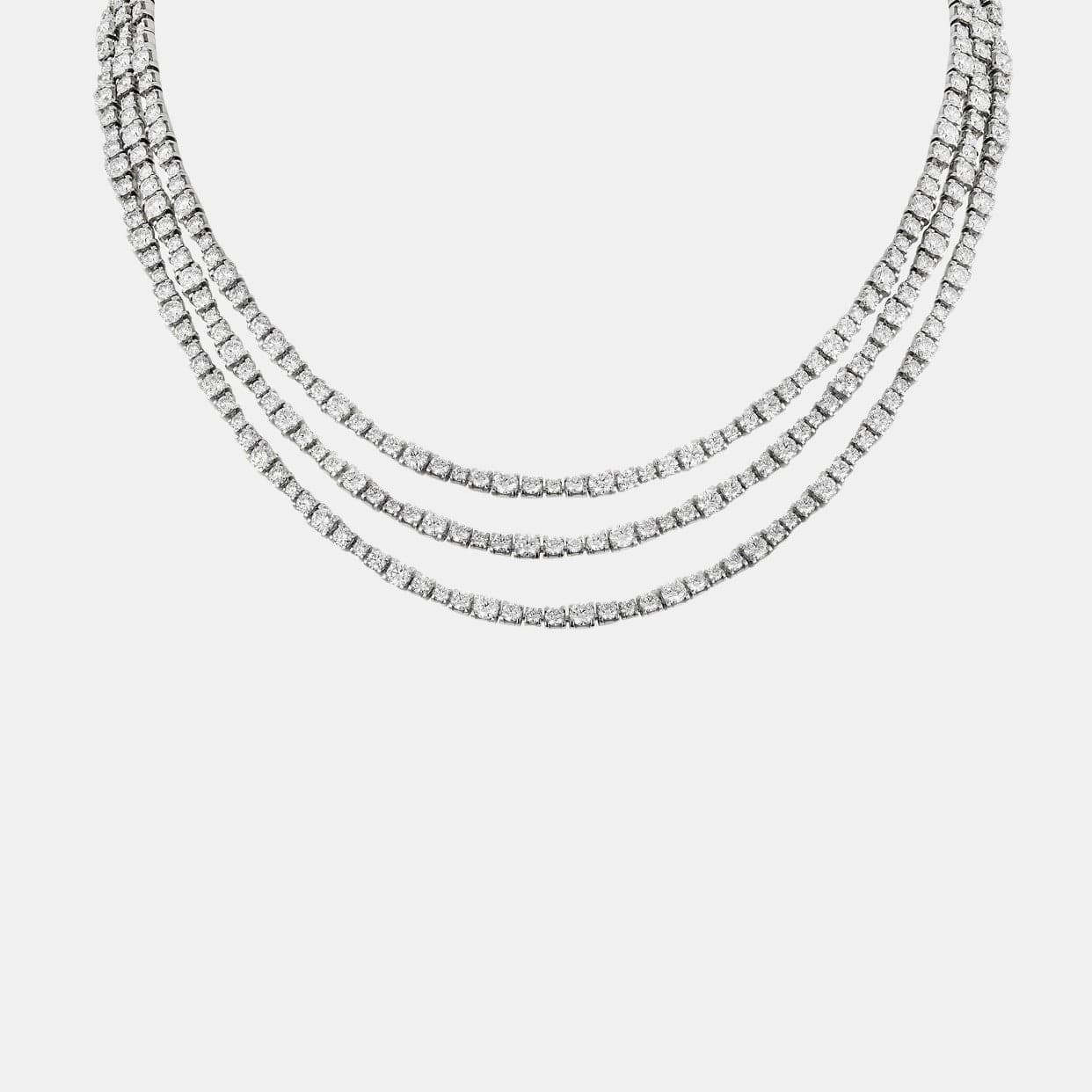 Collier Essential Lines Or blanc Diamant