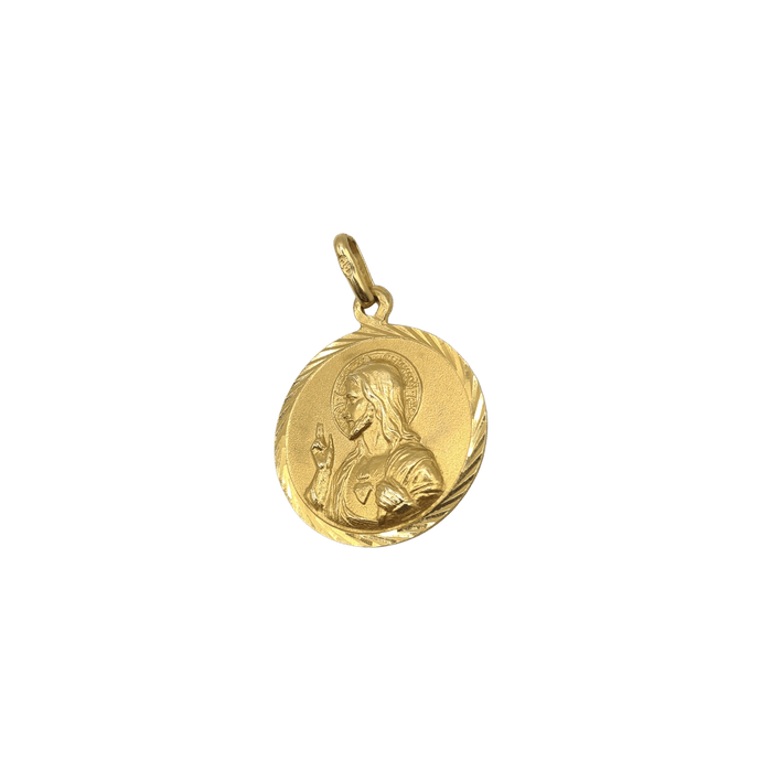 Pendentif religieux or jaune 18 carats 58 Facettes