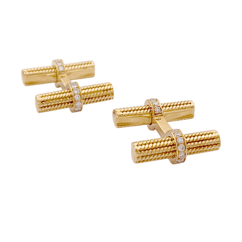Boutons de manchette Van Cleef & Arpels - Boutons de manchette en or jaune et diamants 58 Facettes 34578