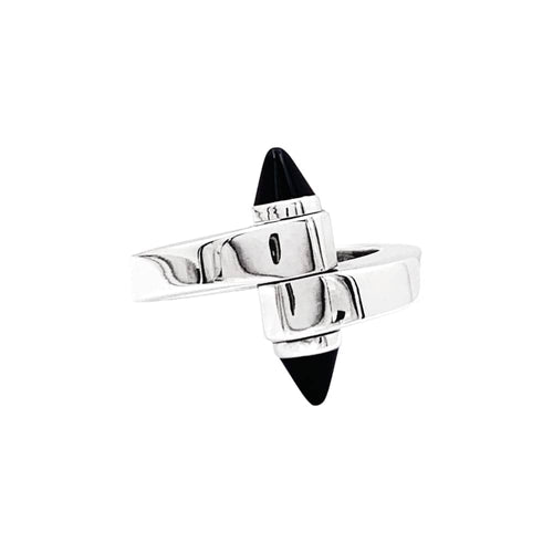 Bague 53 Cartier Menottes - Bague en or blanc et onyx 58 Facettes 35319