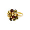 Bague 59 Pompon - Bague vintage en or jaune 750 et verre multicolore 58 Facettes 35188