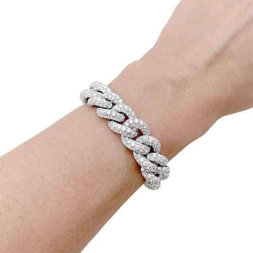 Bracelet Pomellato Catene - Bracelet en or blanc et diamants 58 Facettes 34836