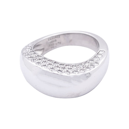 Bague 50 Chaumet Valse - Bague en or blanc 750 pavée de diamants 58 Facettes 33285