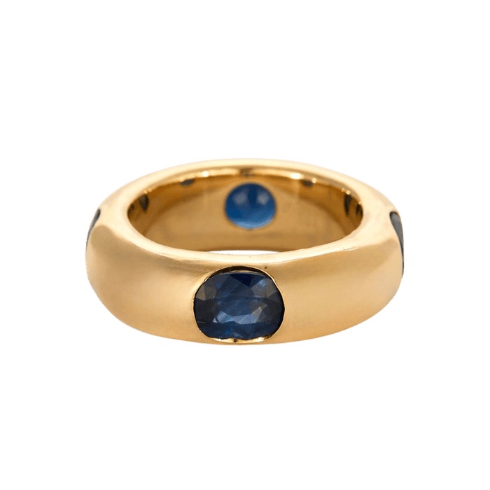 Bague 51 FRED - Bague jonc en or jaune et saphirs 58 Facettes DV6507-2