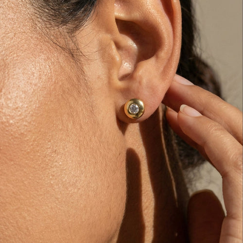 Boucles d'oreilles Boucles d’oreilles puces - Diamants 0,60 ct en or jaune 14 carats 58 Facettes