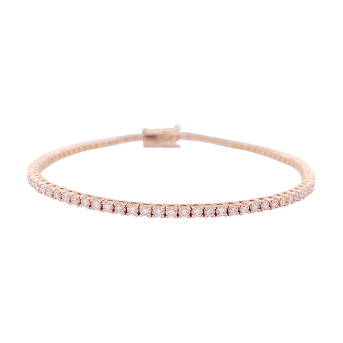 Bracelet Bracelet ligne tennis or rose, diamants. 58 Facettes 34344