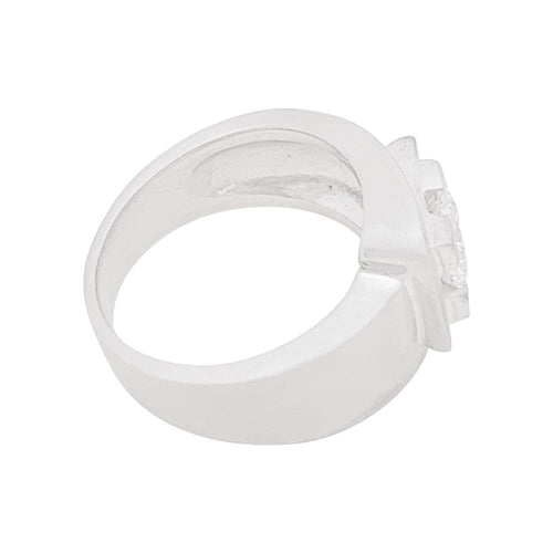 Bague 52 Bague chevalière Art déco en or blanc avec diamant 1,01 ct 58 Facettes 33844