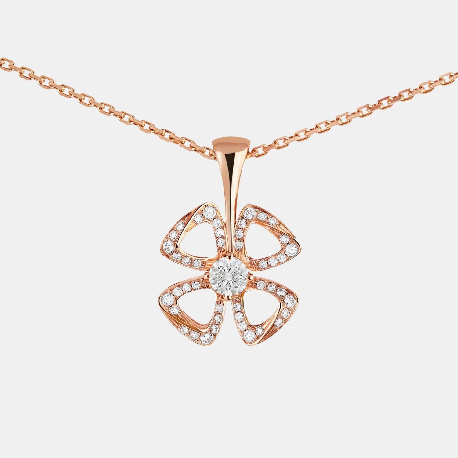 Collier Fiorever Or rose Diamant 0.16ct