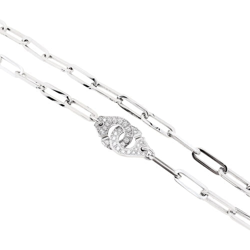 Collier Dinh Van Menottes R.15 - Collier XL en or blanc et diamants 58 Facettes 35223