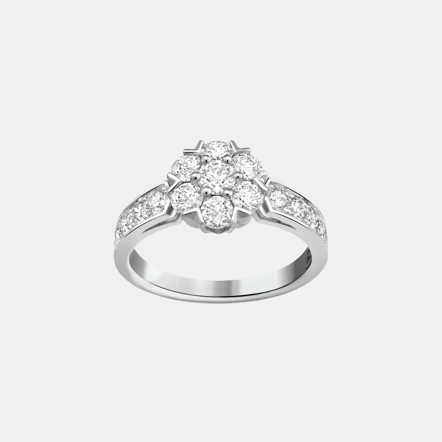 Bague Fleurette Or blanc Diamant 1.23ct