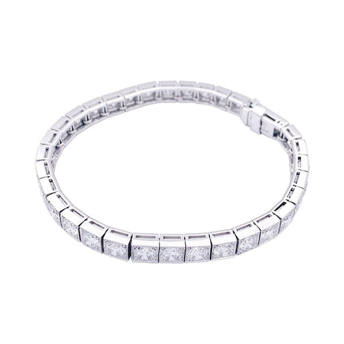 Bracelet Bracelet ligne en or blanc et platine, serti de diamants 58 Facettes 33496