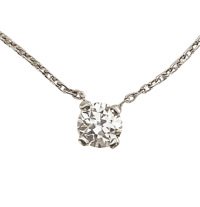 Collier Collier chaîne or blanc diamant 0,49 carat 58 Facettes AB415