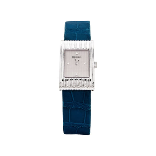 Montre Boucheron Reflet - Montre moyen modèle en acier sur cuir 58 Facettes 35339