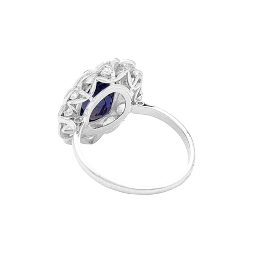 Bague 50 Bague pompadour en platine avec saphir et diamants 58 Facettes 34995