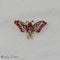 Pendentif Brosche georgienne papillon en or 585 avec diamants et rubis 58 Facettes 2578