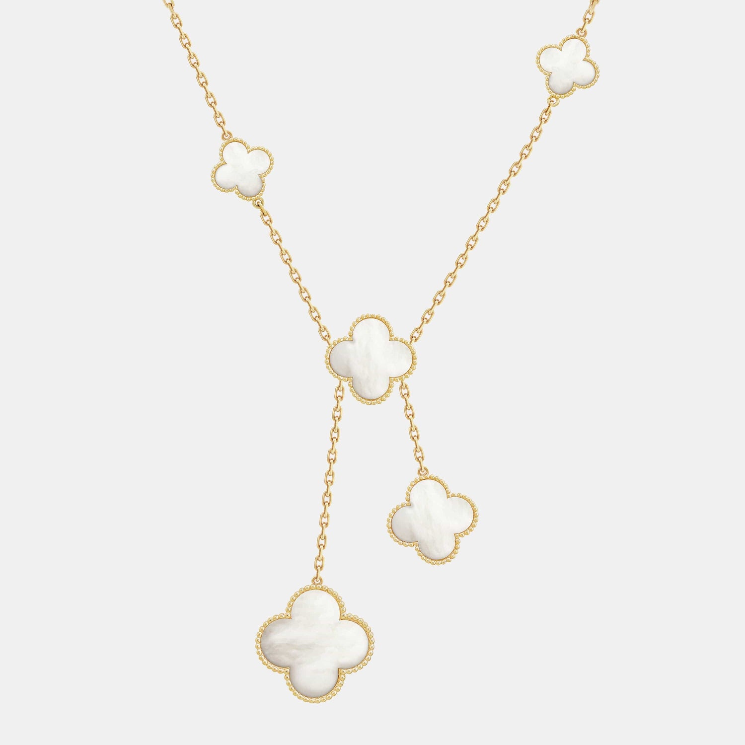 Collier Magic Alhambra Or jaune Perle 6 motifs