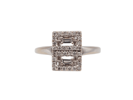 Ring 52 Art Deco style diamond earring ring 58 Facettes
