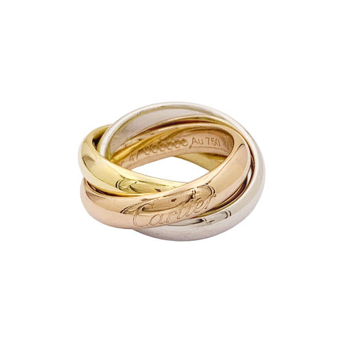 Bague 47 Cartier Trinity - Bague grand modèle en or jaune, rose et blanc 58 Facettes 35054