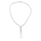 Collier Collier cravate en or blanc 750 serti de diamants et perle de culture 58 Facettes 34935
