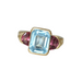 Ring 51.5 Topaz and Garnet Ring Yellow Gold 58 Facettes