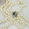 Collier Collier double rang de perles Akoya avec fermoir en or blanc et pierres 58 Facettes 2029