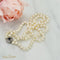 Collier Collier double rang de perles Akoya avec fermoir en or blanc et pierres 58 Facettes 2029