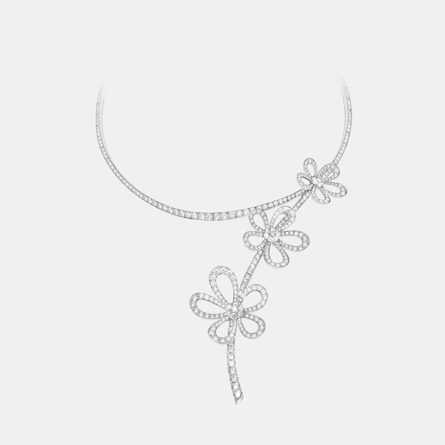 Collier Flowerlace Or blanc Diamant 20.22ct