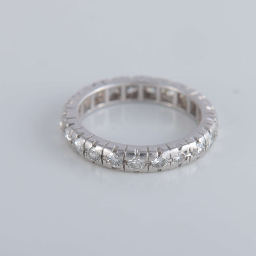 Bague 48 Alliance tour complet Platine Diamants 58 Facettes 1