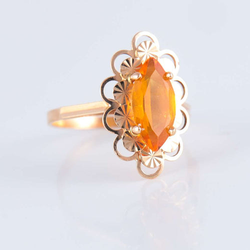 Bague 51 Bague Marquise Citrine 58 Facettes Ref JE245