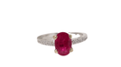 Ring White gold oval ruby ​​and diamond ring 58 Facettes 28513