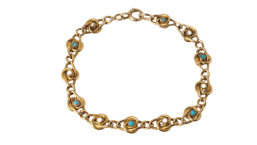 Bracelet Bracelet En Or Jaune, Perles Fines Et Turquoises 58 Facettes 31737