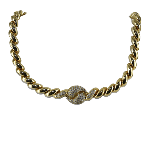 Collier Collier torsadé Or jaune Diamants 58 Facettes