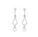 Earrings Diamond and pearl dangling earrings 58 Facettes 1736