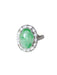 Ring Jade engagement ring surrounded by diamonds on white gold 58 Facettes