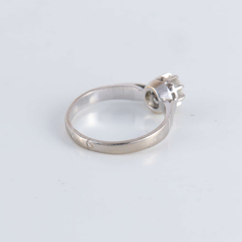 Bague 56 Bague Solitaire or gris Diamant 0.50ct 58 Facettes FM86