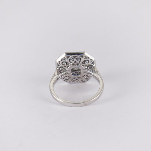 Bague 56 Bague saphir diamant - style Art Déco 58 Facettes