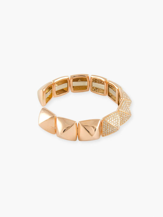 Bracelet BRACELET "PYRAMIDE" OR ROSE ET BRILLANTS 58 Facettes 210017