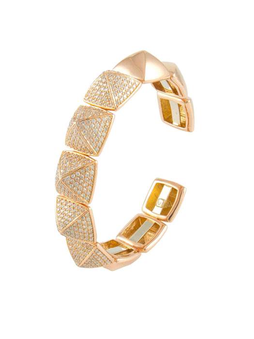 Bracelet BRACELET "PYRAMIDE" OR ROSE ET BRILLANTS 58 Facettes 210017