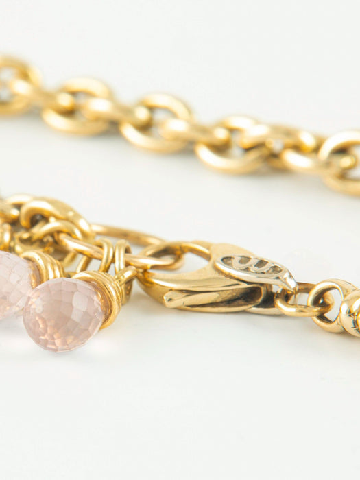 Bracelet BRACELET JASERON OR ET QUARTZ ROSE 58 Facettes 130087