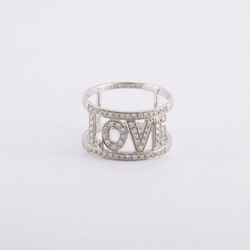 Bague 52 / Blanc/Gris / Or 750 Bague pavage Diamants 58 Facettes 210140R