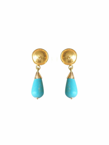 Boucles d'oreilles Boucles d'oreilles or et goutte de turquoise 58 Facettes