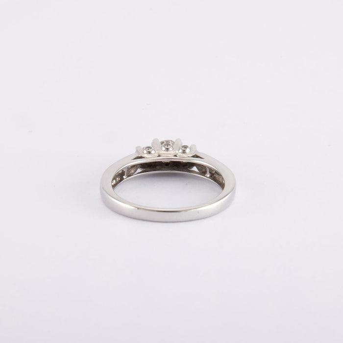 Bague 54 / Blanc/Gris / Or 585 Bague Solitaire Diamant 0.20 carat 58 Facettes 150235R