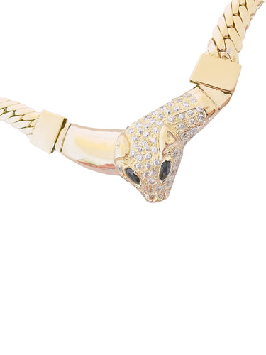 Collier Collier tête de félin Or Jaune 58 Facettes AA 1472