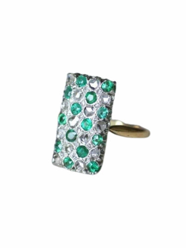 Bague Bague damier émeraude et diamants 58 Facettes