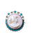 Broche ancienne Autrichienne camée coquille rose, turquoises, et perles sur argent 58 Facettes