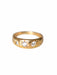 Victorian bangle ring in 18Kt yellow gold and three diamonds 58 Facettes