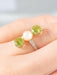 Ring 50 Trilogy Pearl and Peridots Ring 58 Facettes