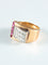 Bague 48 Bague Tank Rubis et pavage Diamants 58 Facettes