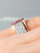 Bague 48 Bague Tank Rubis et pavage Diamants 58 Facettes